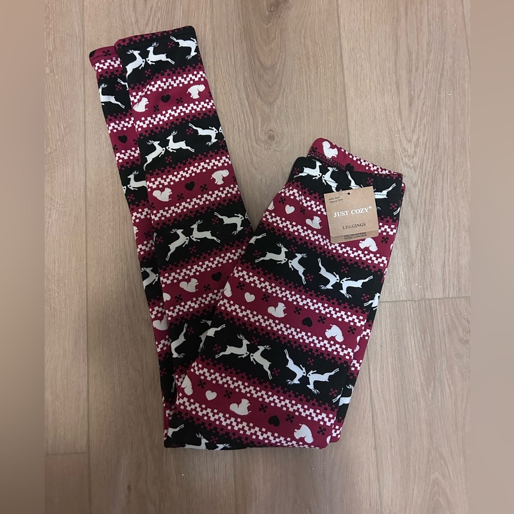 Just Cozy Women’s fleece lined print leggings Size Extra Small/Small